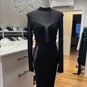 Fashion Nova Black Sheer Maxi Dress